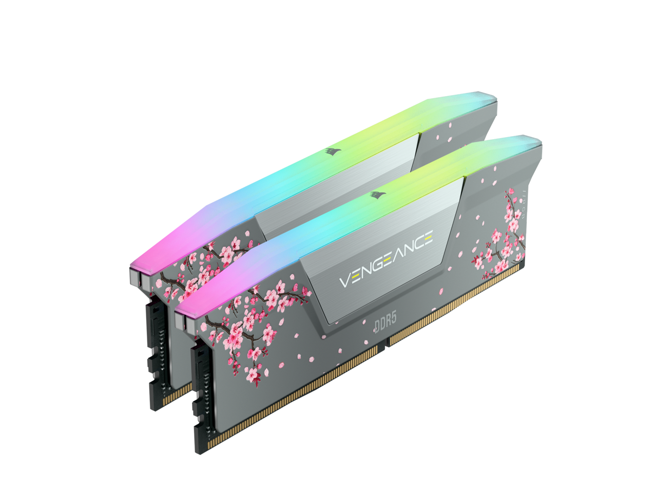 CORSAIR Vengeance RGB 32GB (2 x 16GB) 288-Pin PC RAM DDR5 6000 (PC5 48000) Custom Lab Cherry Blossom Desktop Memory Model CMH32GX5M2B6000Z30CB - Gray