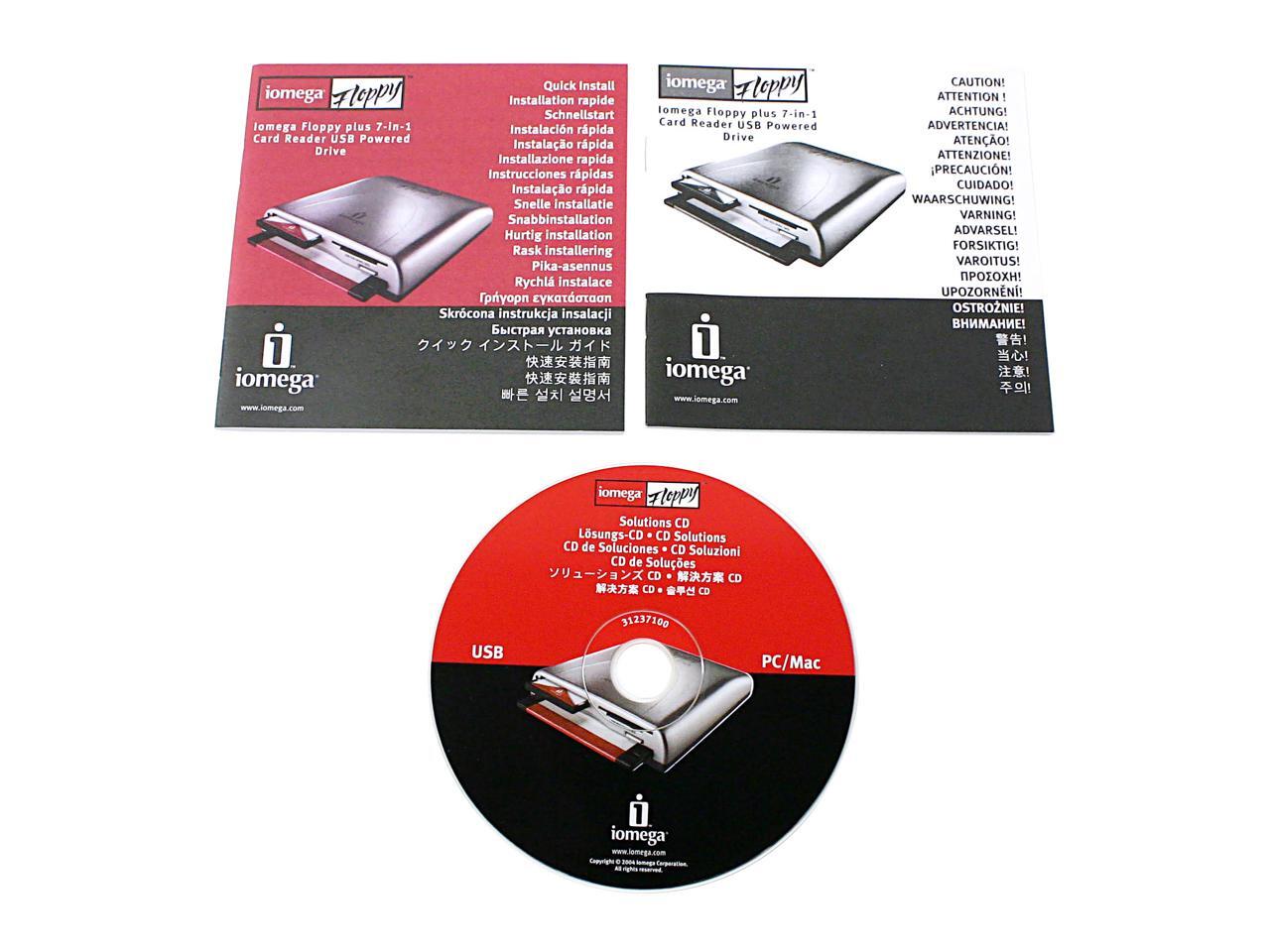 iomega Silver External USB Floppy Drive Plus 7 in 1 USB External Card