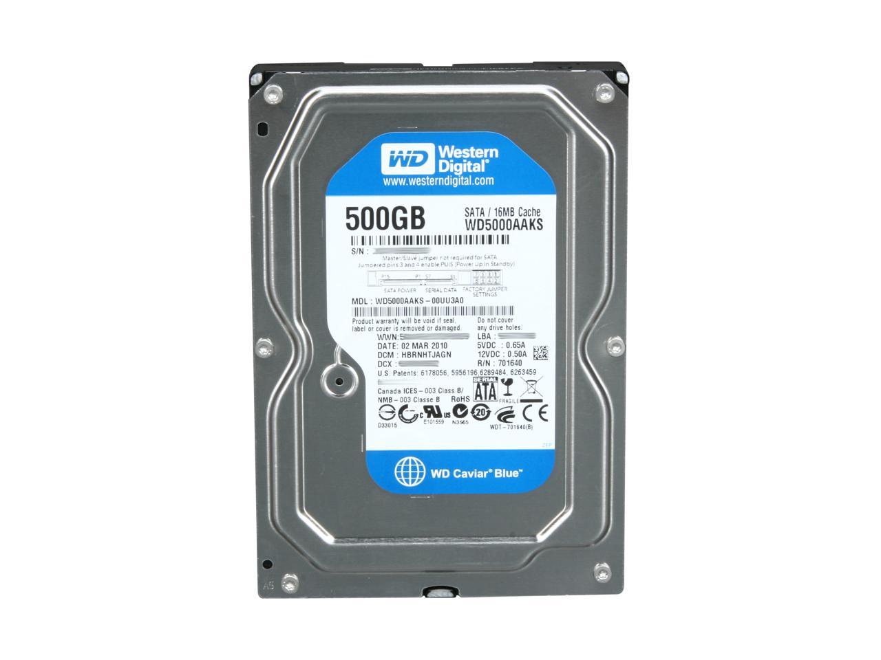 WD WD5000AAKS-00A7B0 See list for DCM#'s & Exact Details 3.5" 500gb Sata HDD 