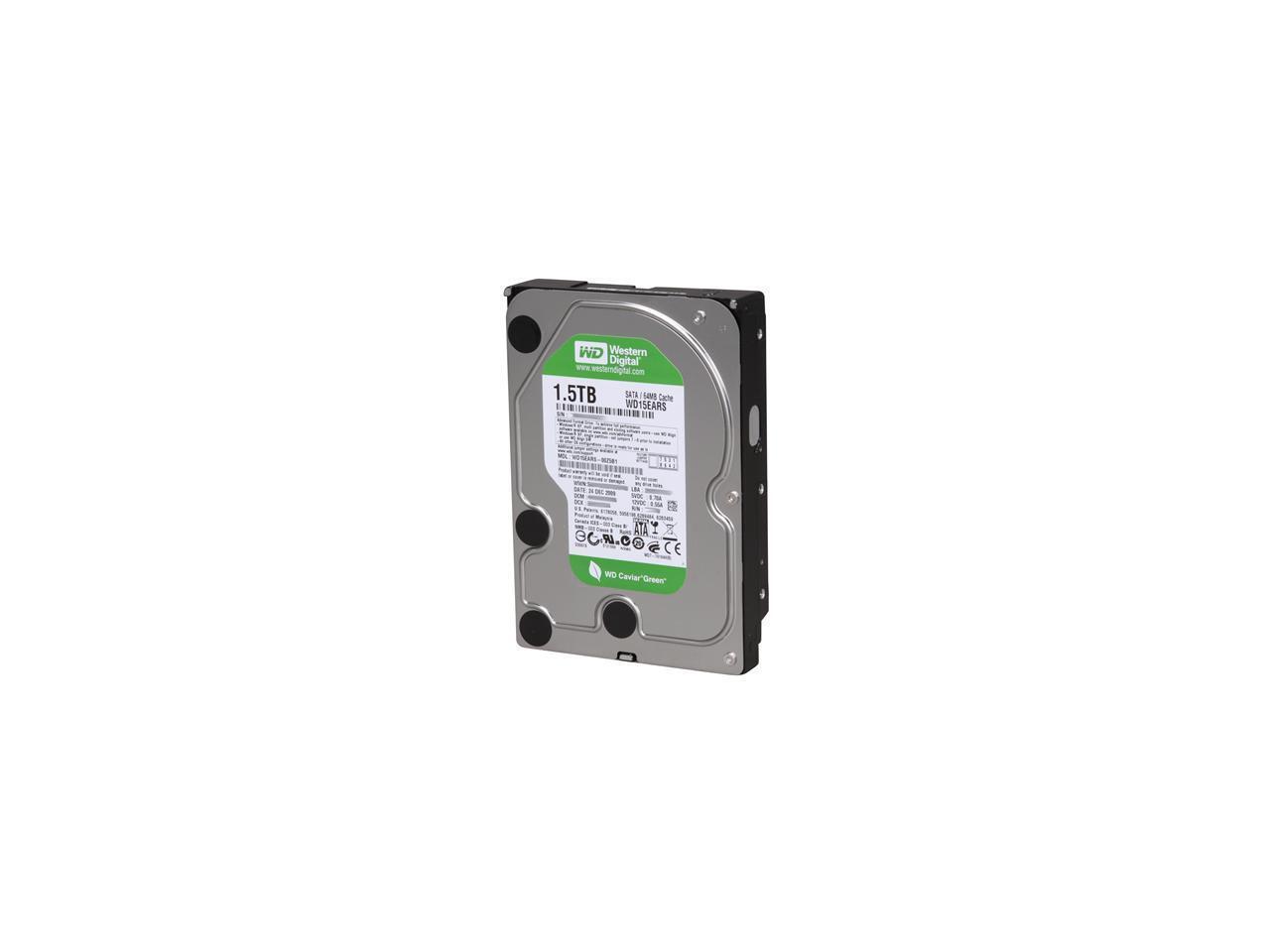 Western Digital WD Green WD15EARS-20PK 1.5TB 64MB Cache SATA 3.0Gb/s 3. ...