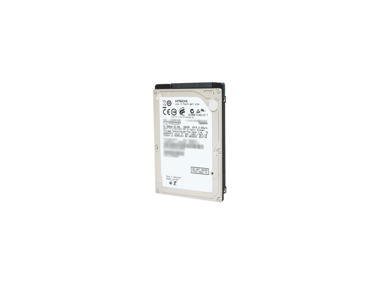 Hitachi GST Travelstar 7K500 HTS725050A9A364 (0A72335) 500GB 7200 RPM ...