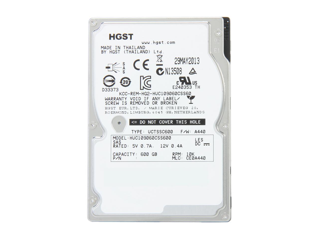Hitachi GST Ultrastar C10K900 HUC109060CSS600 (0B26013) 600GB 10000 RPM ...
