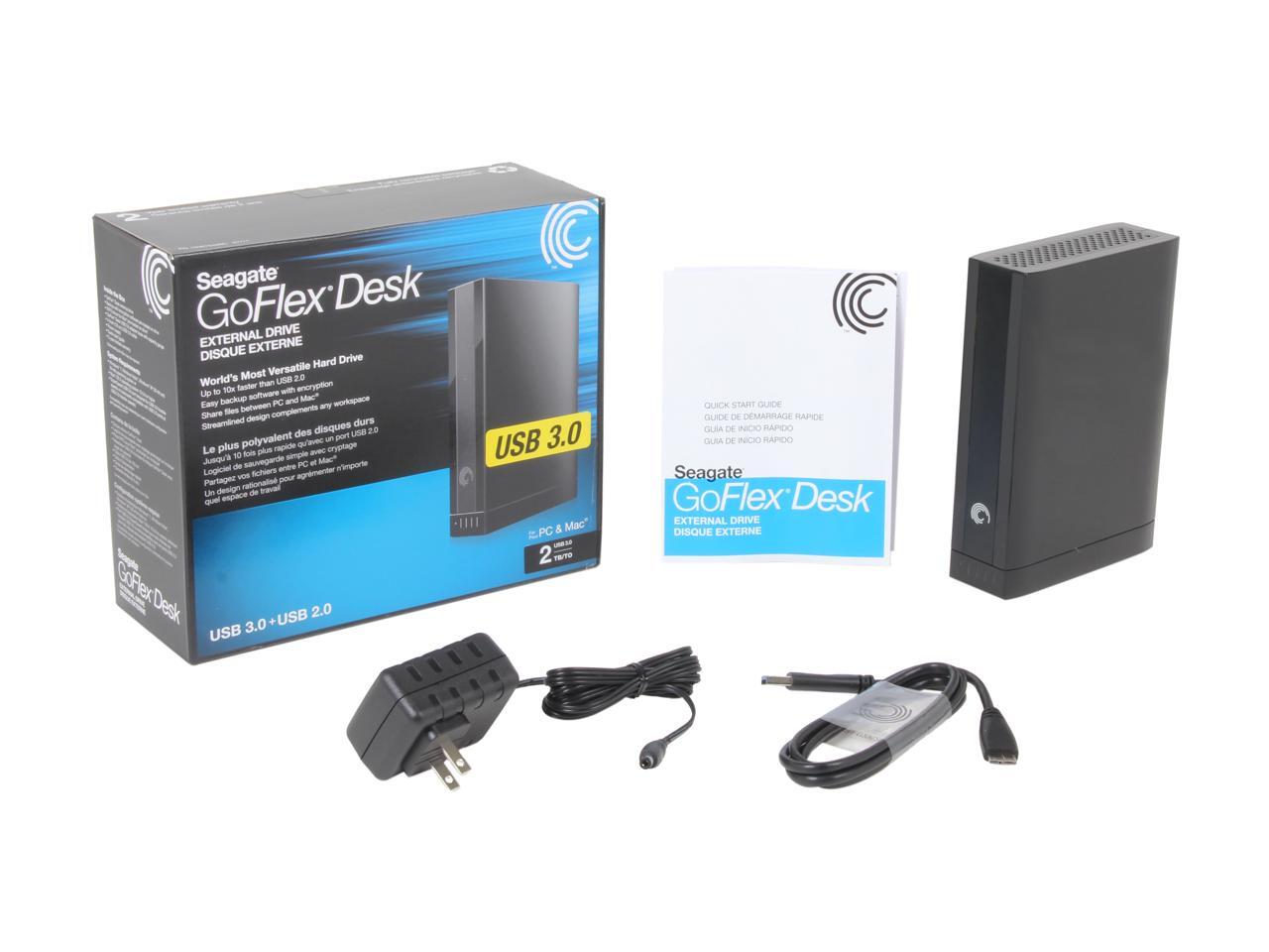 Open Box Seagate GoFlex Desk Kit 2TB USB 3.0 3.5" External Hard Drive