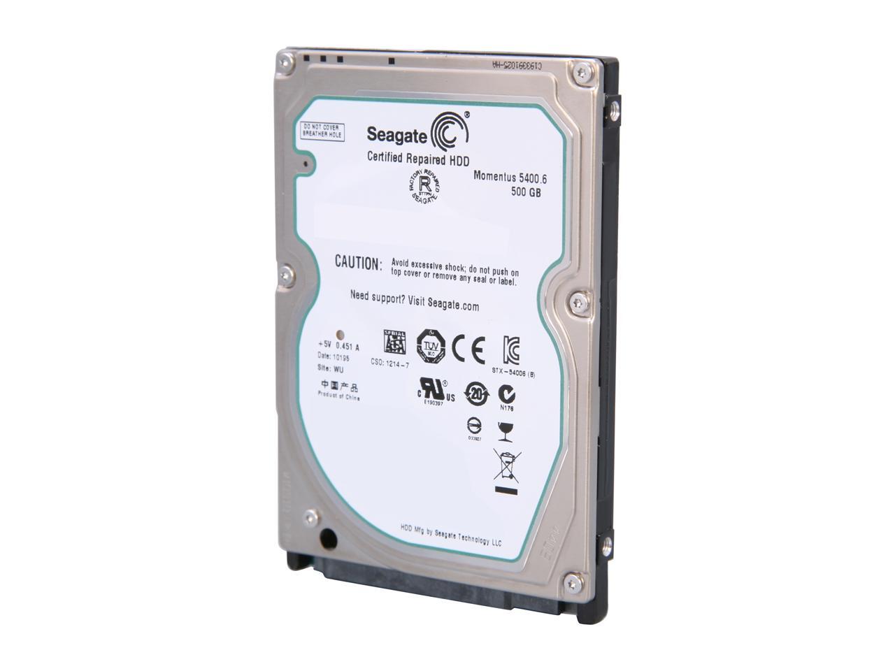 Refurbished: Seagate Momentus 5400.6 ST9500325AS 500GB 5400 RPM 8MB ...