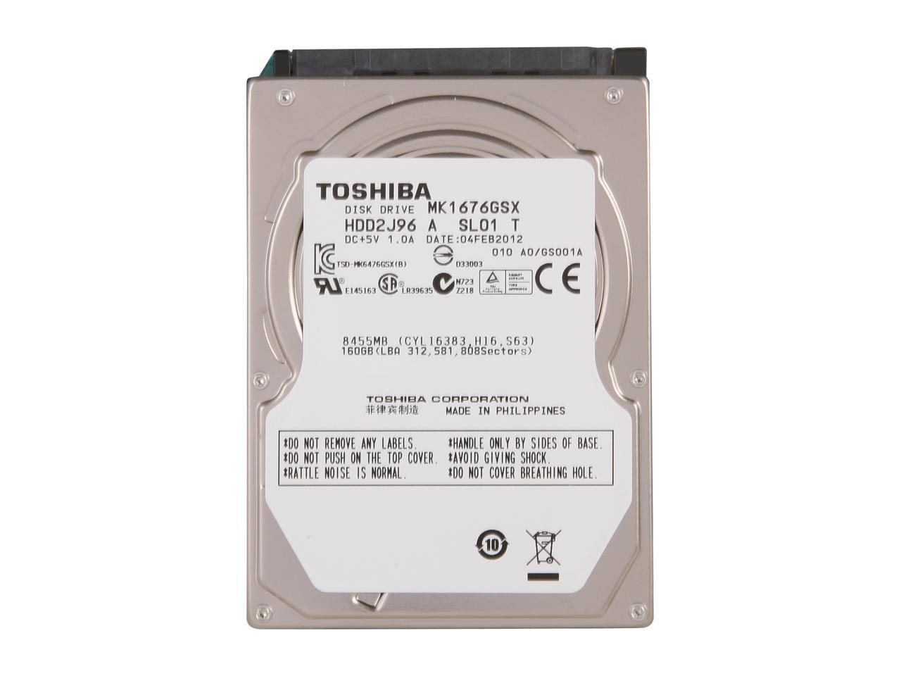 TOSHIBA MK1676GSX (HDD2J96) 160GB 5400 RPM SATA 2.5