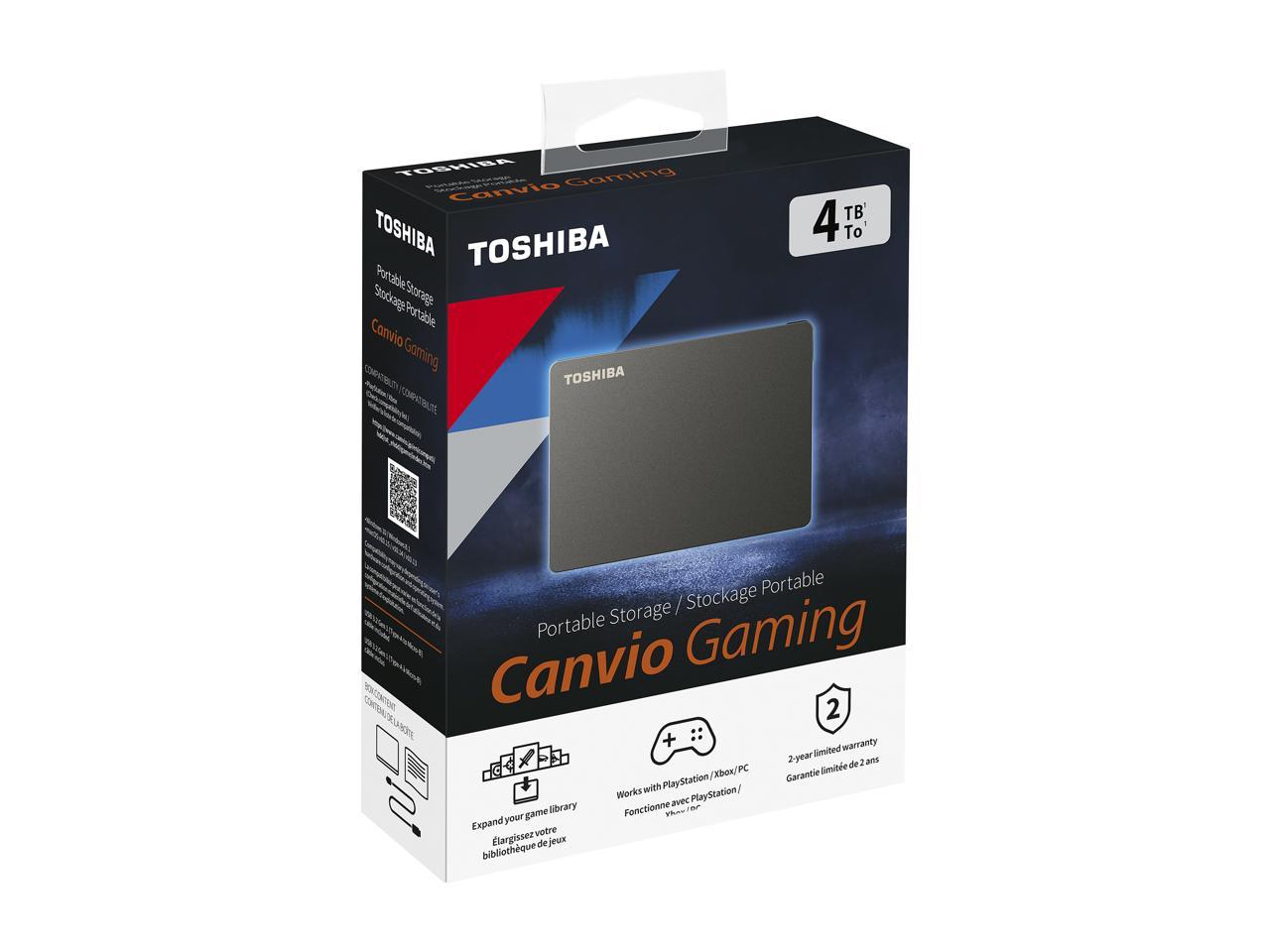 TOSHIBA TB Canvio Gaming Portable External Hard Drive USB Model HDTX XK CA Black Newegg Ca