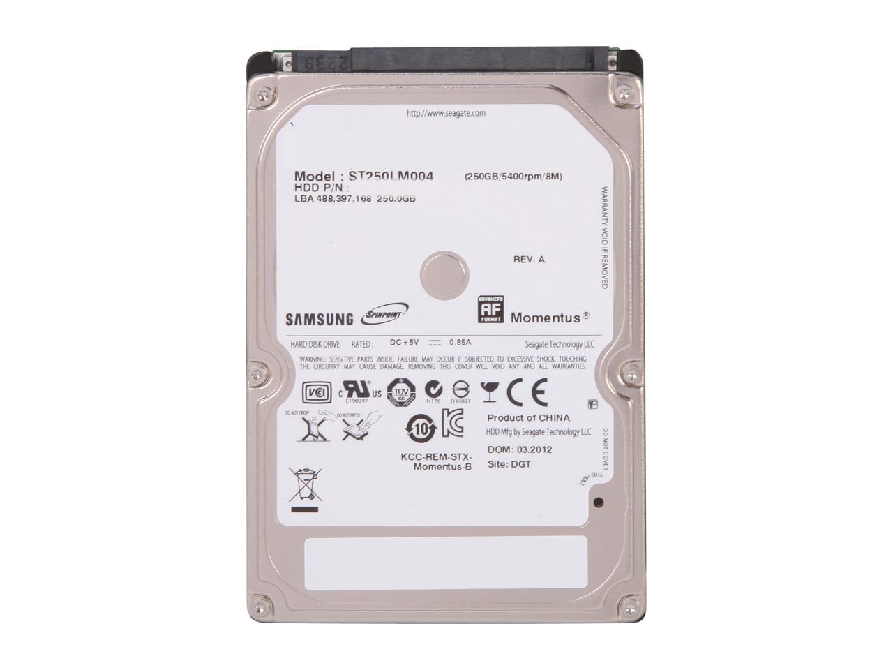 SAMSUNG Spinpoint M8 ST250LM004 250GB 5400 RPM 8MB Cache SATA 3.0Gb/s 2