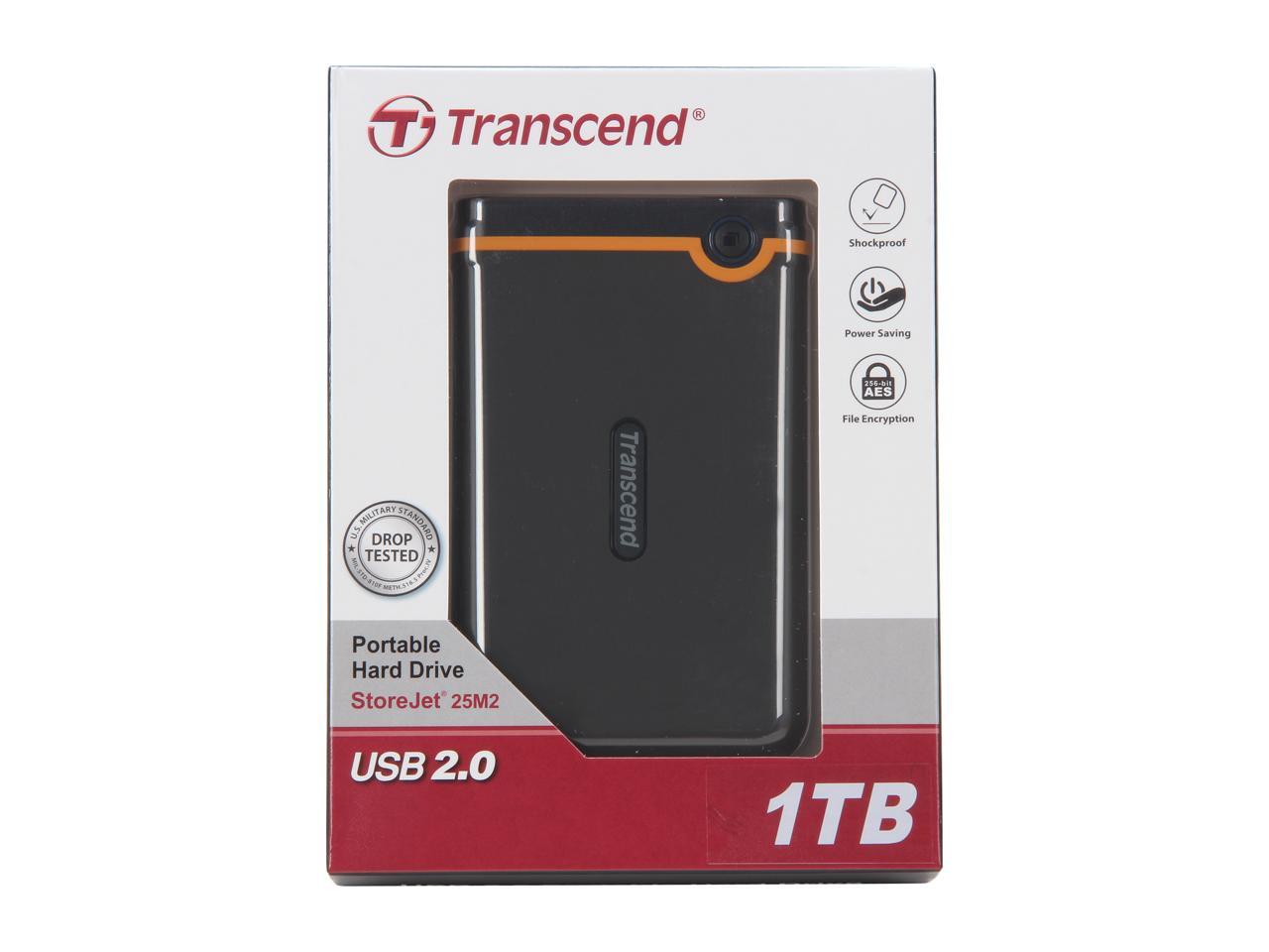 Transcend 1TB StoreJet 25M2 External Hard Drive USB 2.0 Model