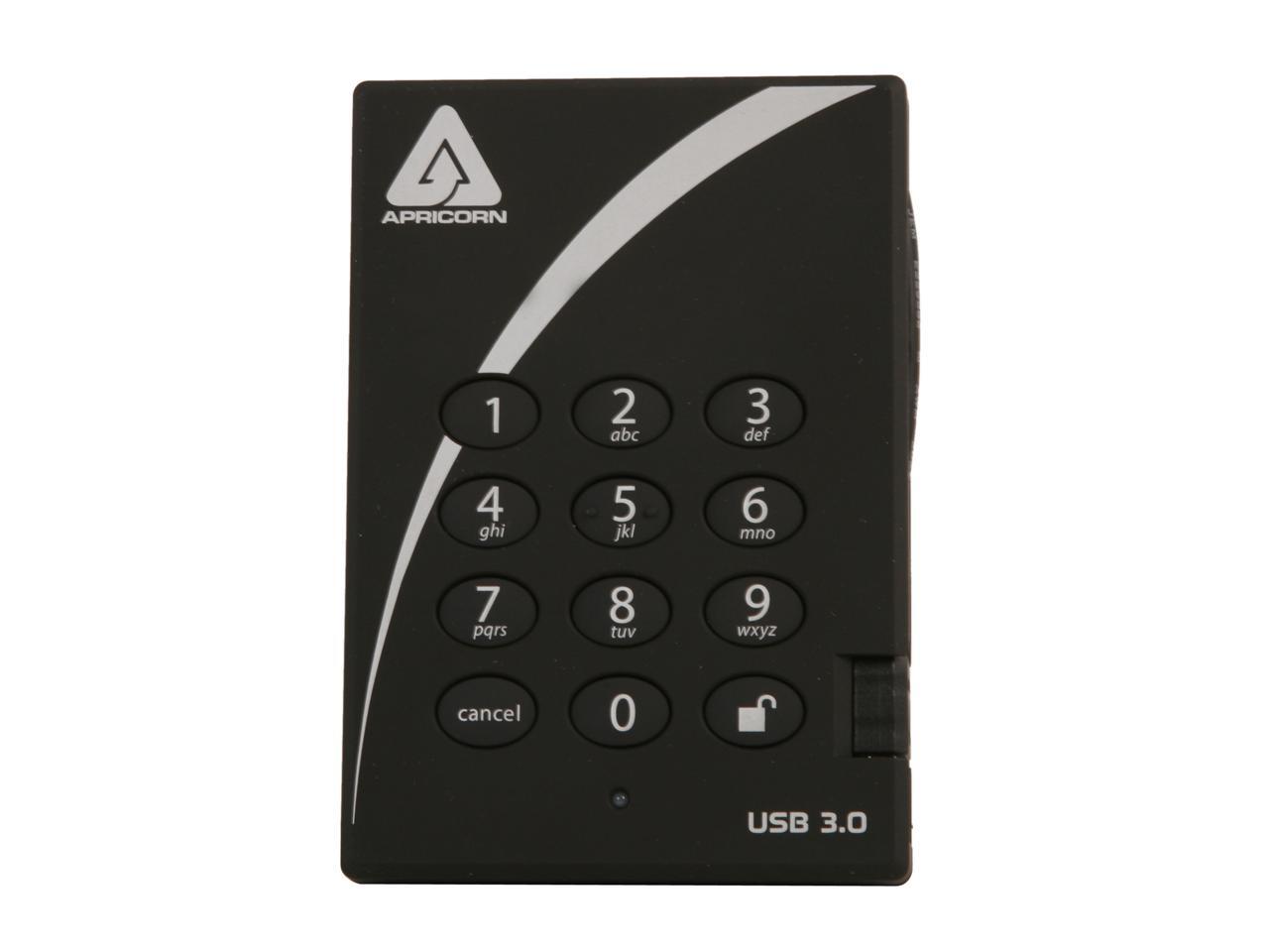 APRICORN 250GB Aegis Padlock External Hard Drive with 256-bit AES