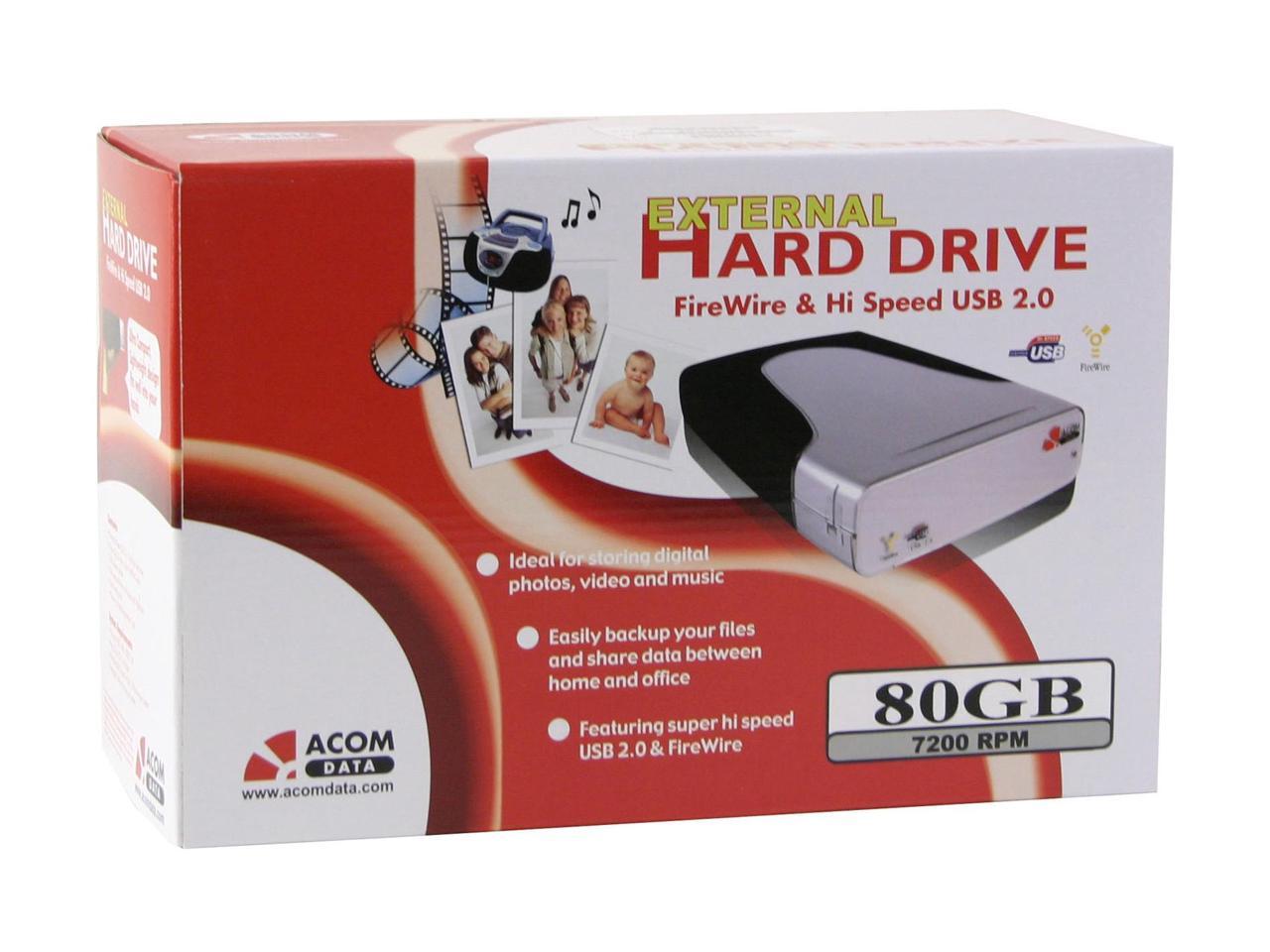 80GB USB 2.0 / Firewire400 3.5" External Hard Drive