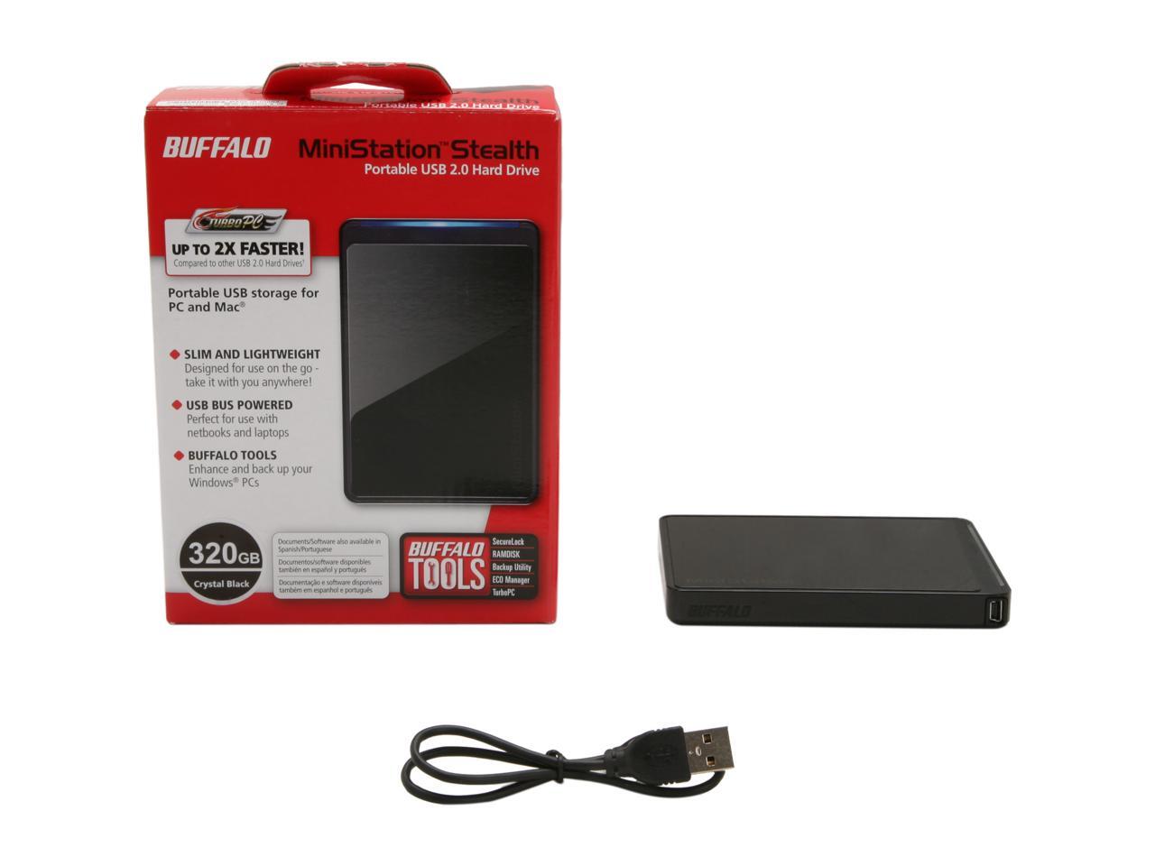 BUFFALO MiniStation Stealth 320GB USB 2.0 2.5" Portable External Hard Drive Black Newegg.ca