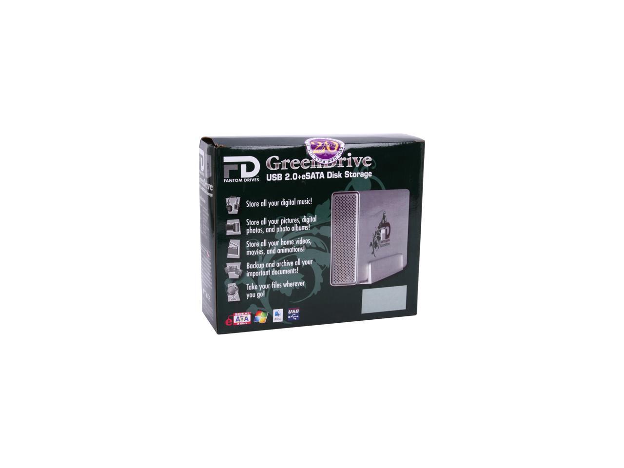 Fantom Drives GreenDrive 1TB USB 2.0 / eSATA 3.5" GreenDrive External ...