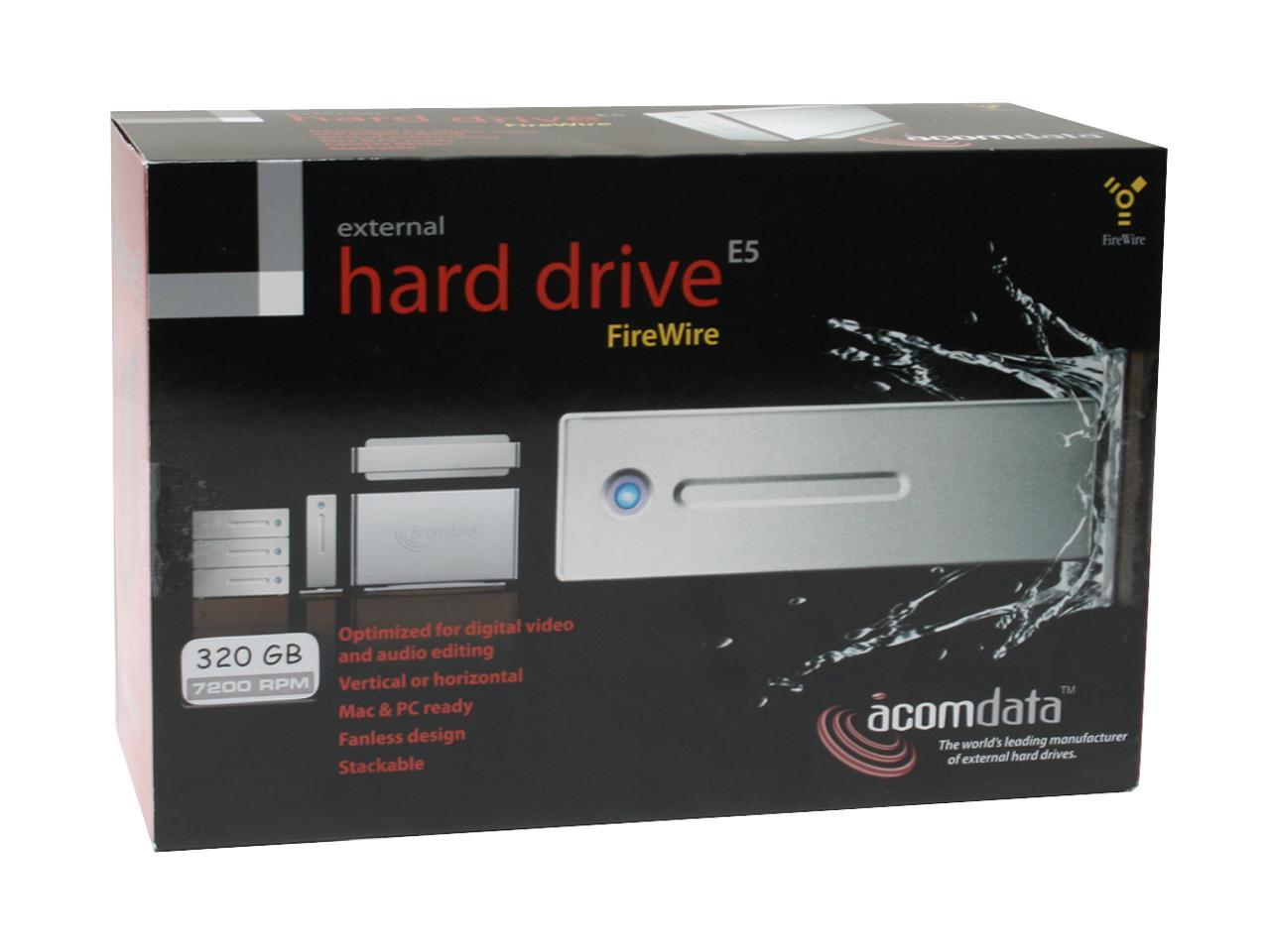 E5 320GB 7200 RPM 3.5" Firewire400 External Hard Drive Model