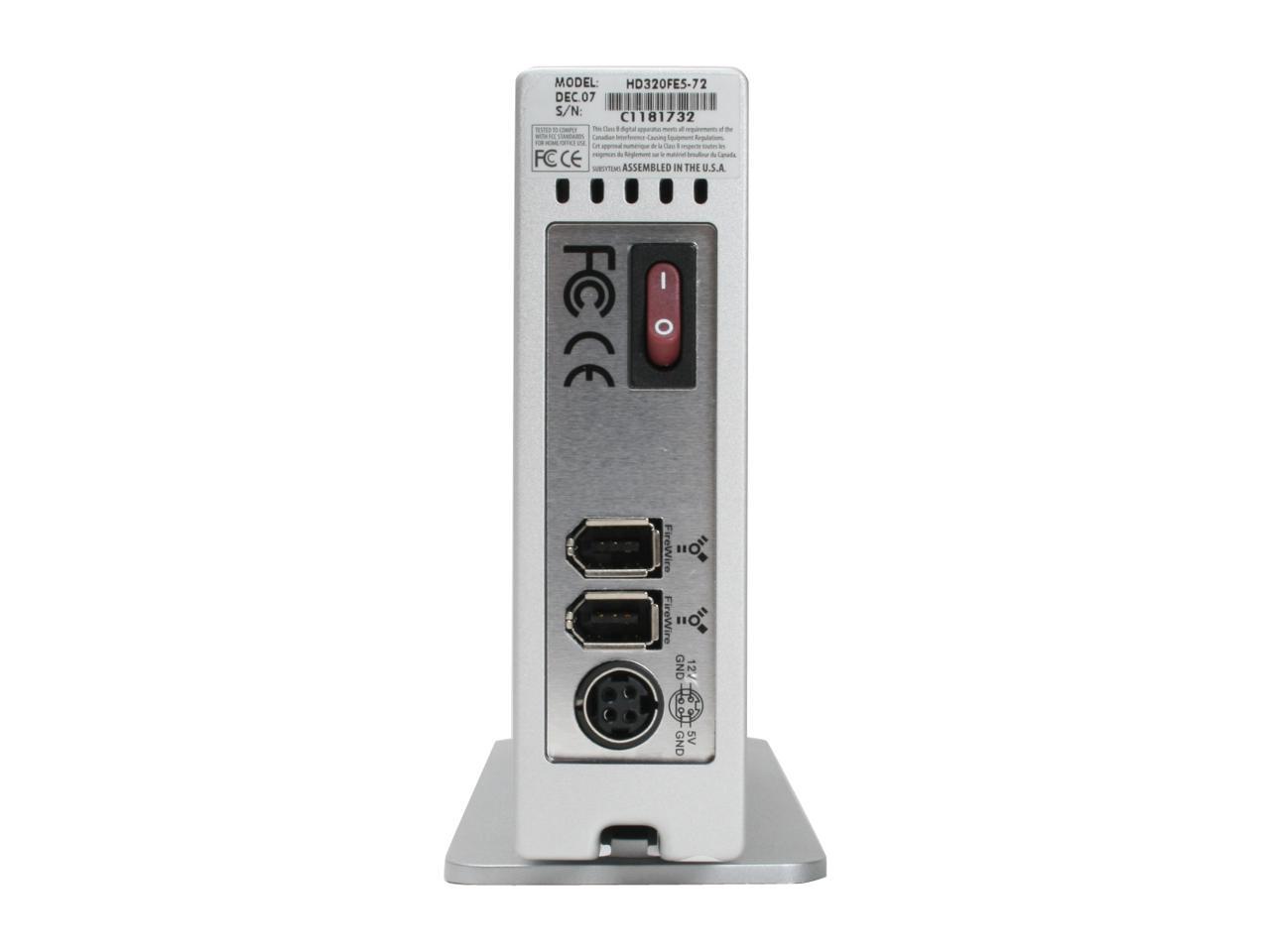 E5 320GB 7200 RPM 3.5" Firewire400 External Hard Drive Model