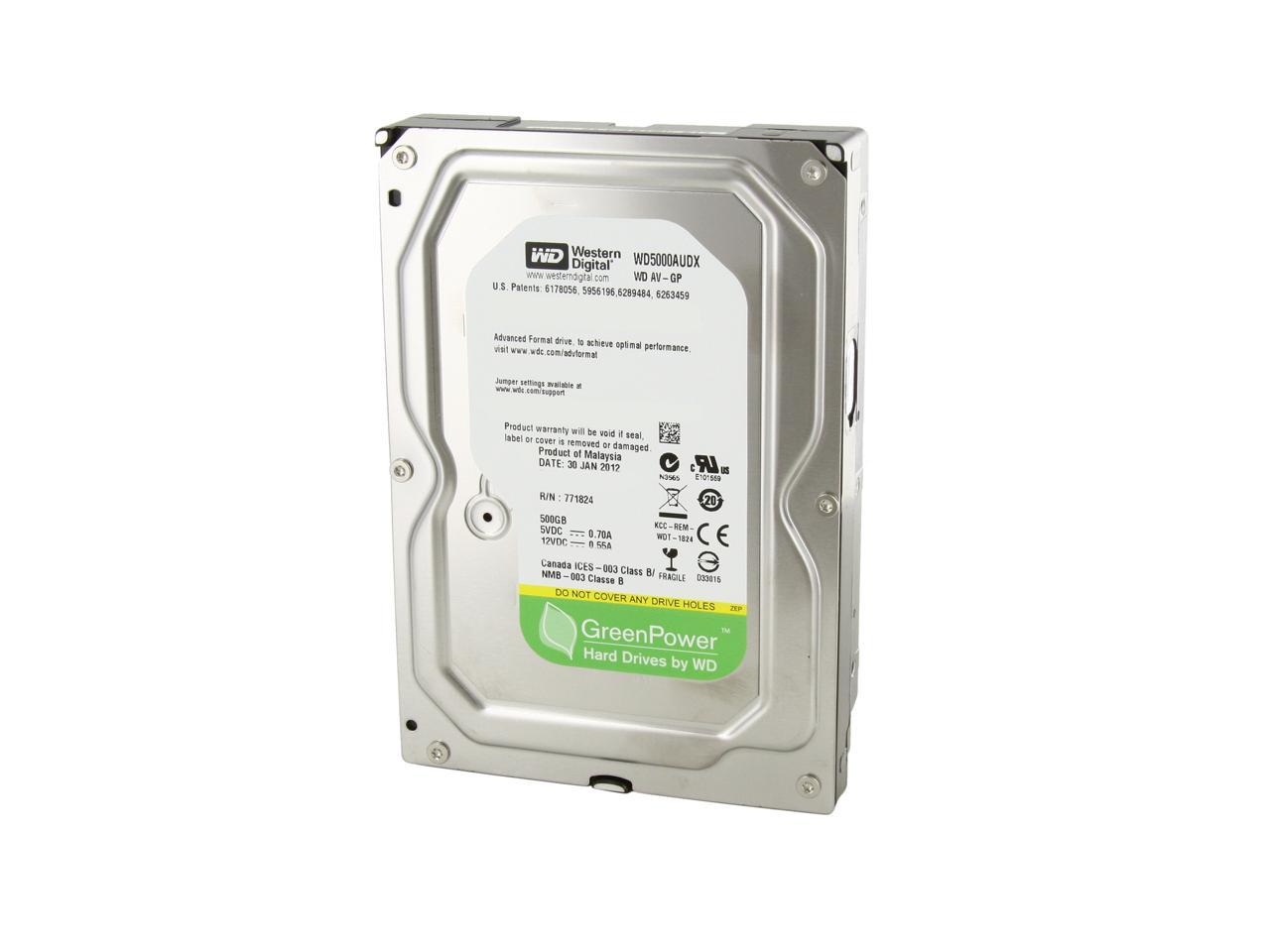 Western Digital AV-GP WD5000AUDX 500GB IntelliPower 32MB Cache SATA 6 ...