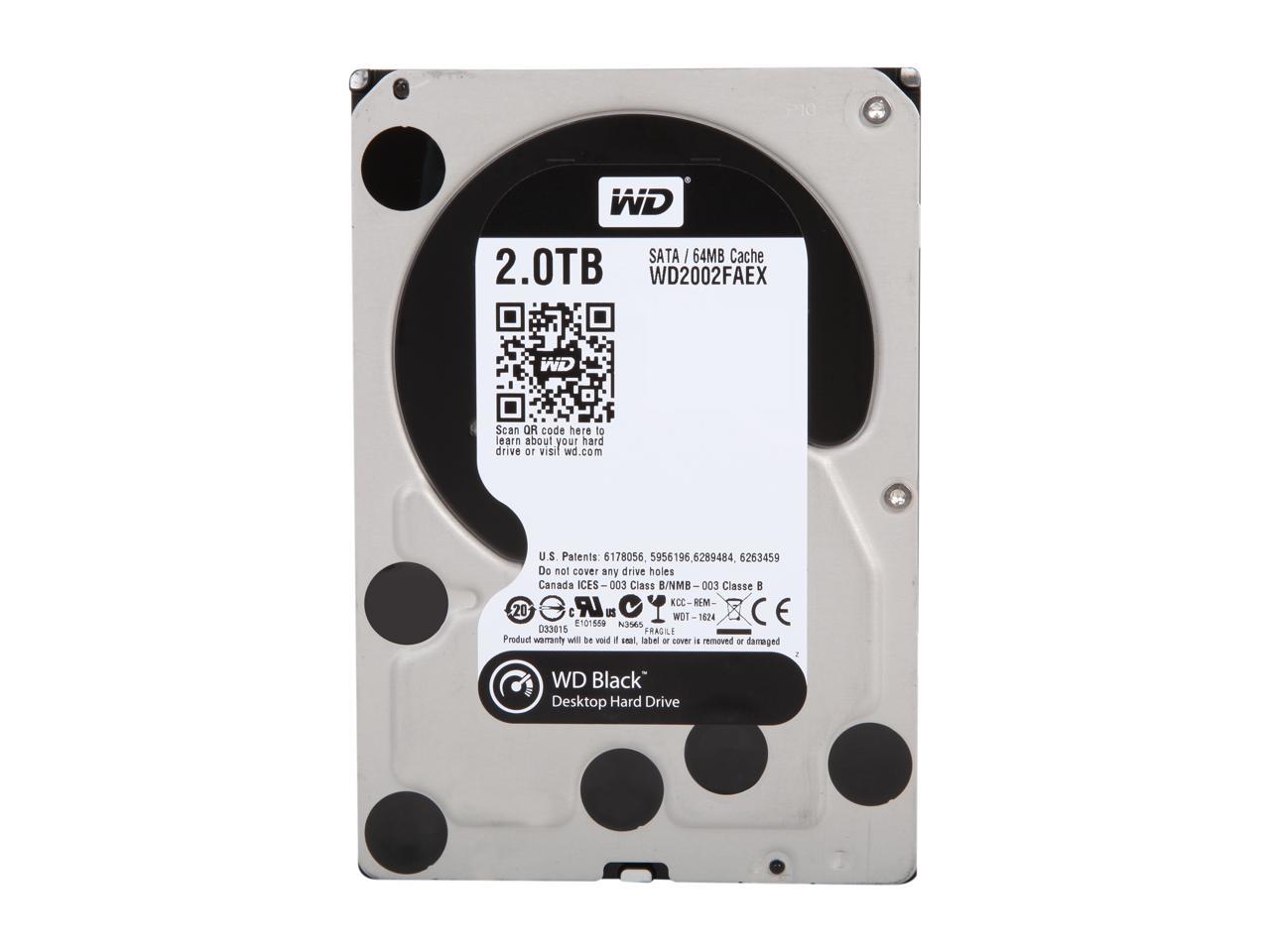 WD Desktop Performance WDBSLA0020HNC-NRSN 2TB 7200 RPM 64MB Cache SATA ...