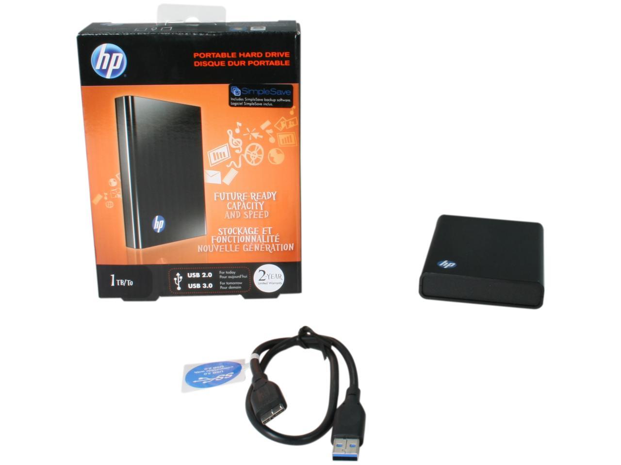 HP Portable 1TB USB 3.0/2.0 External Hard Drive Black - Newegg.com