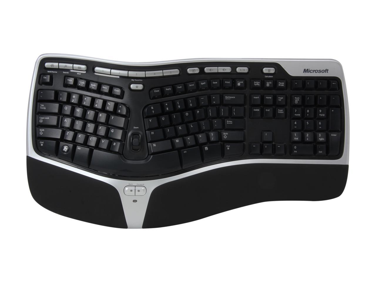 Microsoft Natural Desktop 7000 4TQ-00001 Black RF Wireless Keyboard and ...