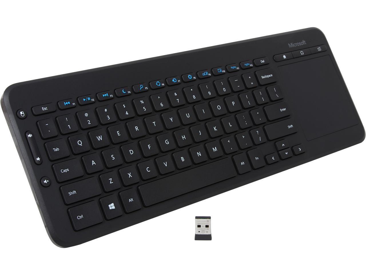 Microsoft Wireless All In One Media Keyboard N Z Black Newegg Com