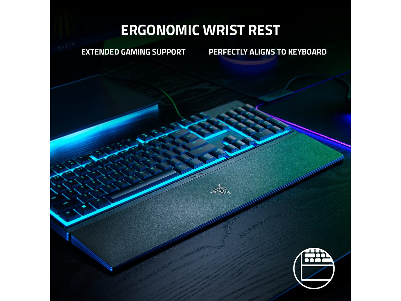 Razer Ornata V3 TKL Gaming Keyboard Low Profile Keys Mecha Membrane Switches Backlit Media Keys 8 Zone RGB Lighting Spill Resistant Magnetic Wrist Wrest Snap Tap | PH