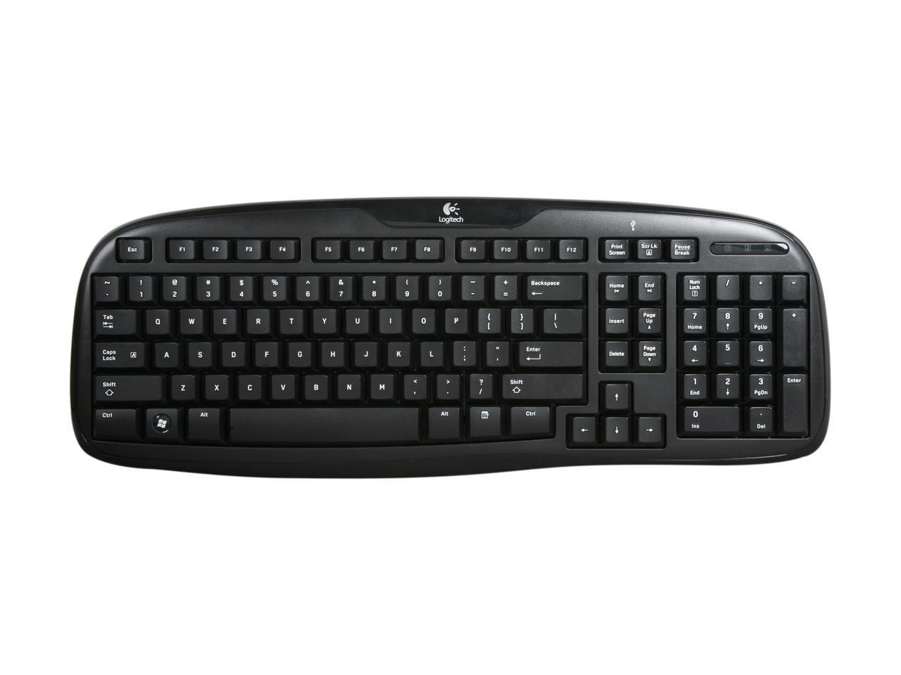 Refurbished: Logitech Classic Keyboard 200 Black Wired Keyboard ...