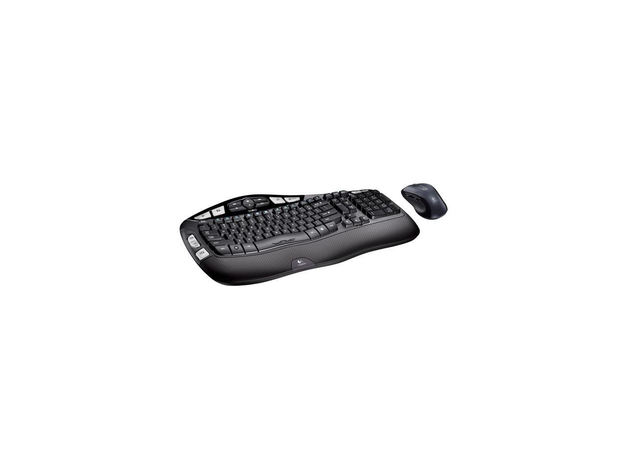 Logitech mk550 black wireless ergonomic wave keyboard mouse combo