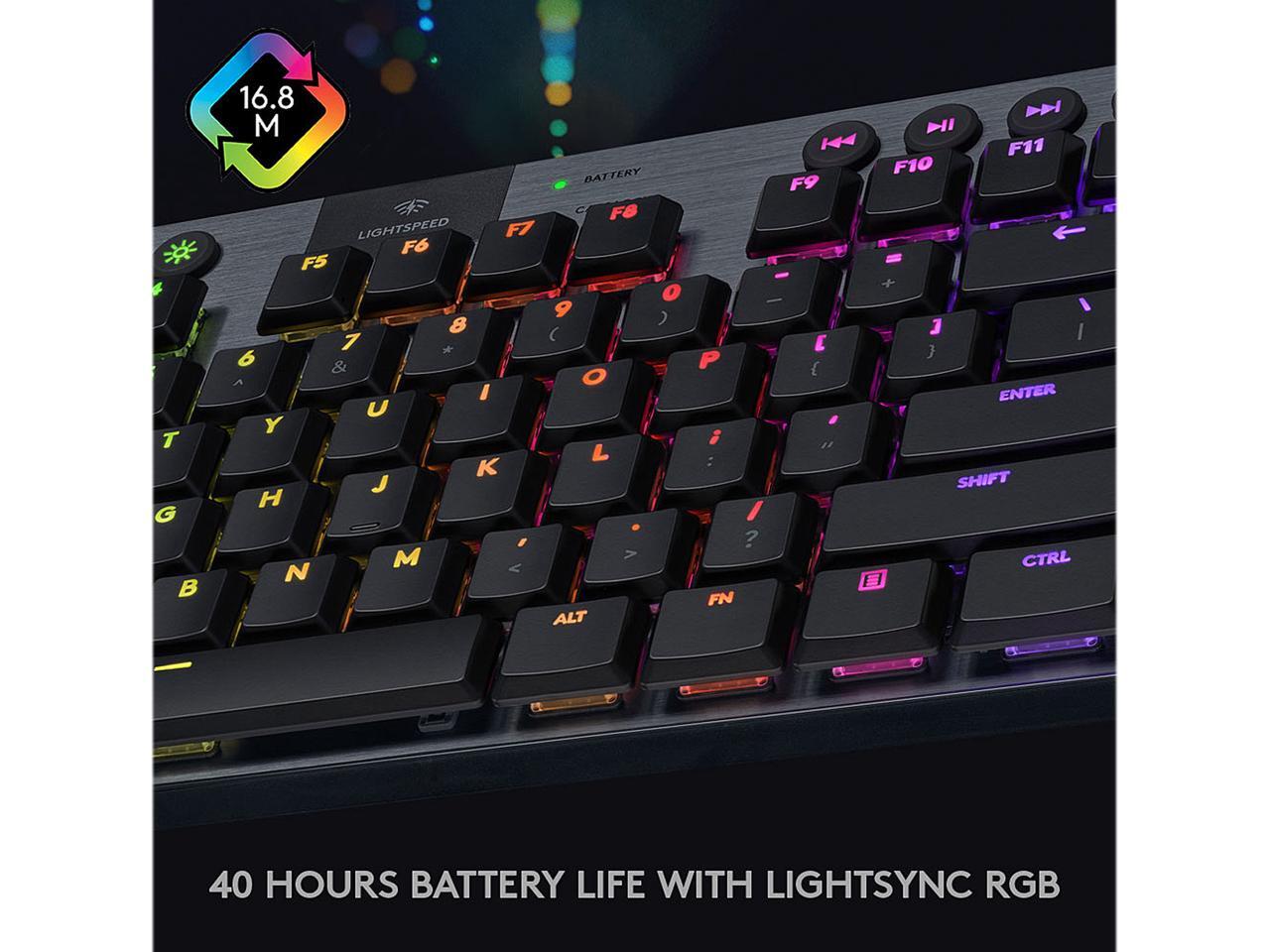 Logitech G915 TKL Tenkeyless Lightspeed Wireless RGB Mechanical Gaming ...