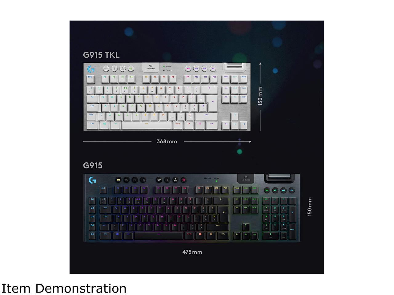 Logitech G915 TKL White Tactile Tenkeyless LIGHTSPEED Wireless RGB ...