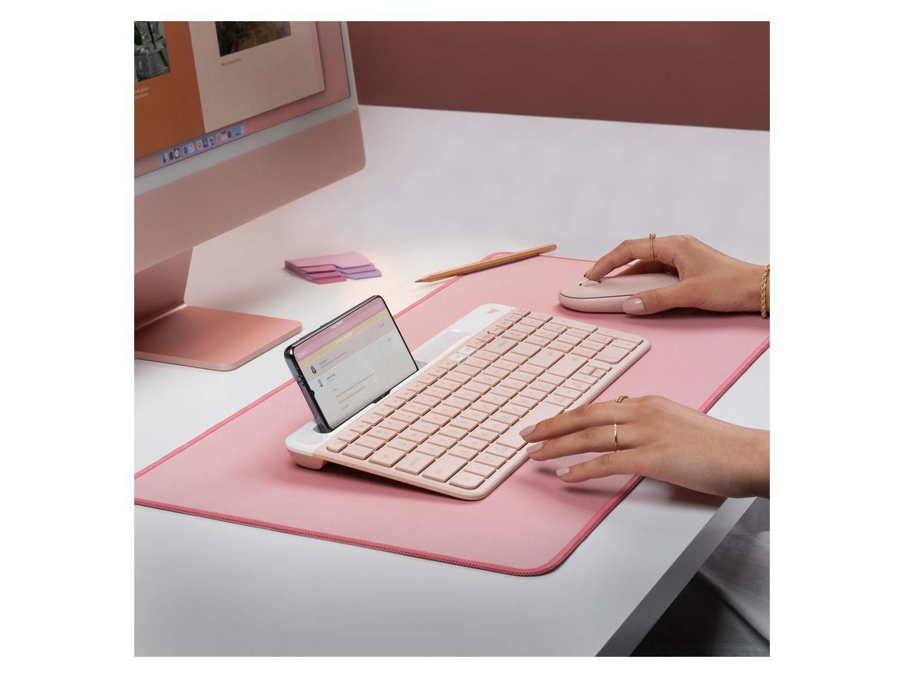 Logitech k585 slim multi device wireless keyboard rose newegg