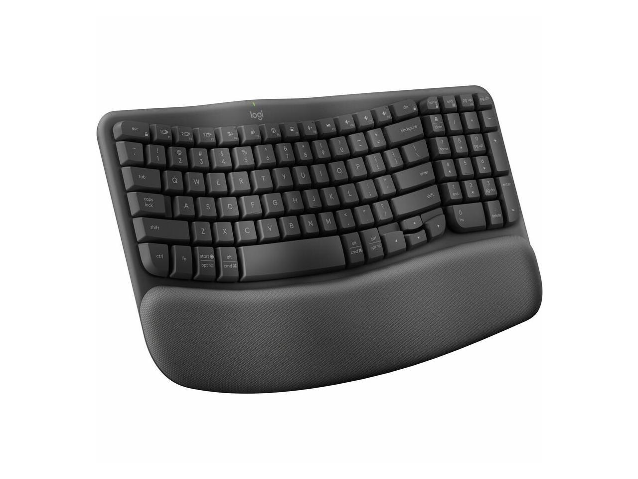 Logitech Wave Keys Wireless Ergonomic Keyboard with Cushioned Palm Rest