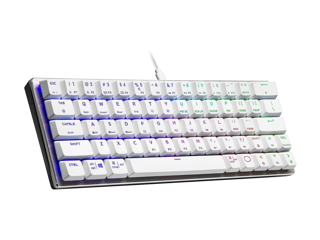 Cooler Master SK620 60% Sliver White Mechanical Keyboard with Low ...