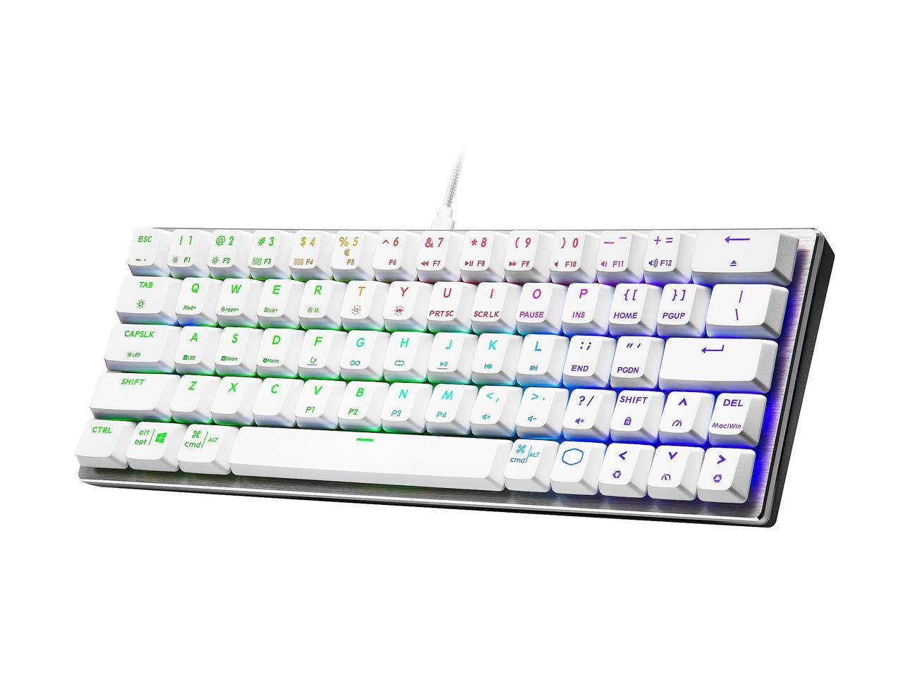 Cooler Master Sk620 60% Sliver White Mechanical Keyboard With Low 