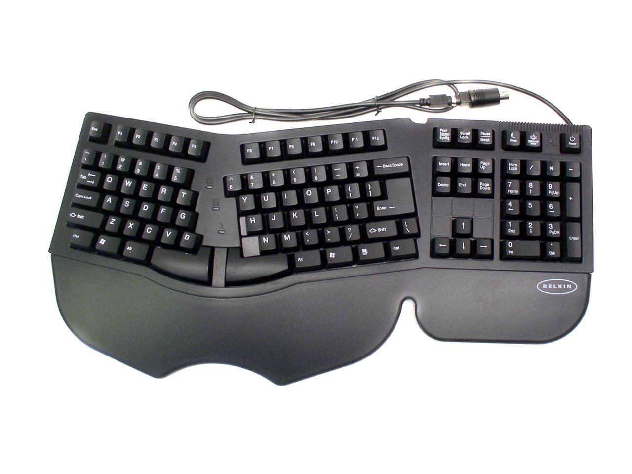 BELKIN F8E208BLK Black Wired ErgoBoard Keyboard Newegg.ca