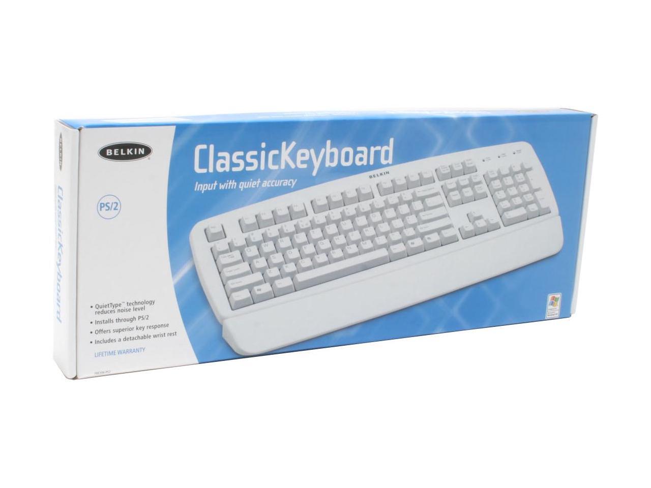 BELKIN F8E206-PS2 White Wired Keyboard - Newegg.com