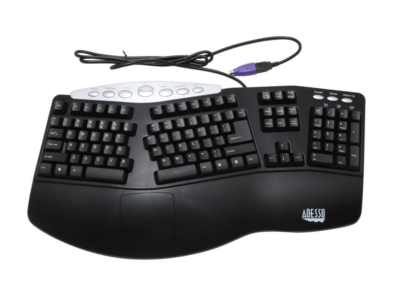 Adesso PCK208B TruForm Pro USB Ergonomic Contoured Multimedia