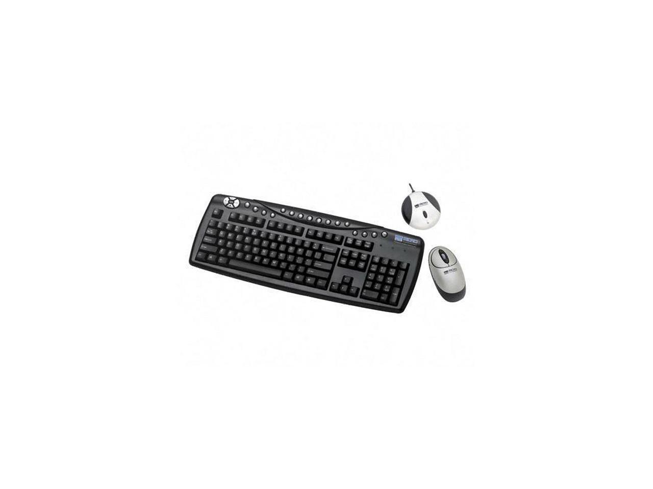 MICRO INNOVATIONS KB985W Black USB Wireless Standard Keyboard and Mouse