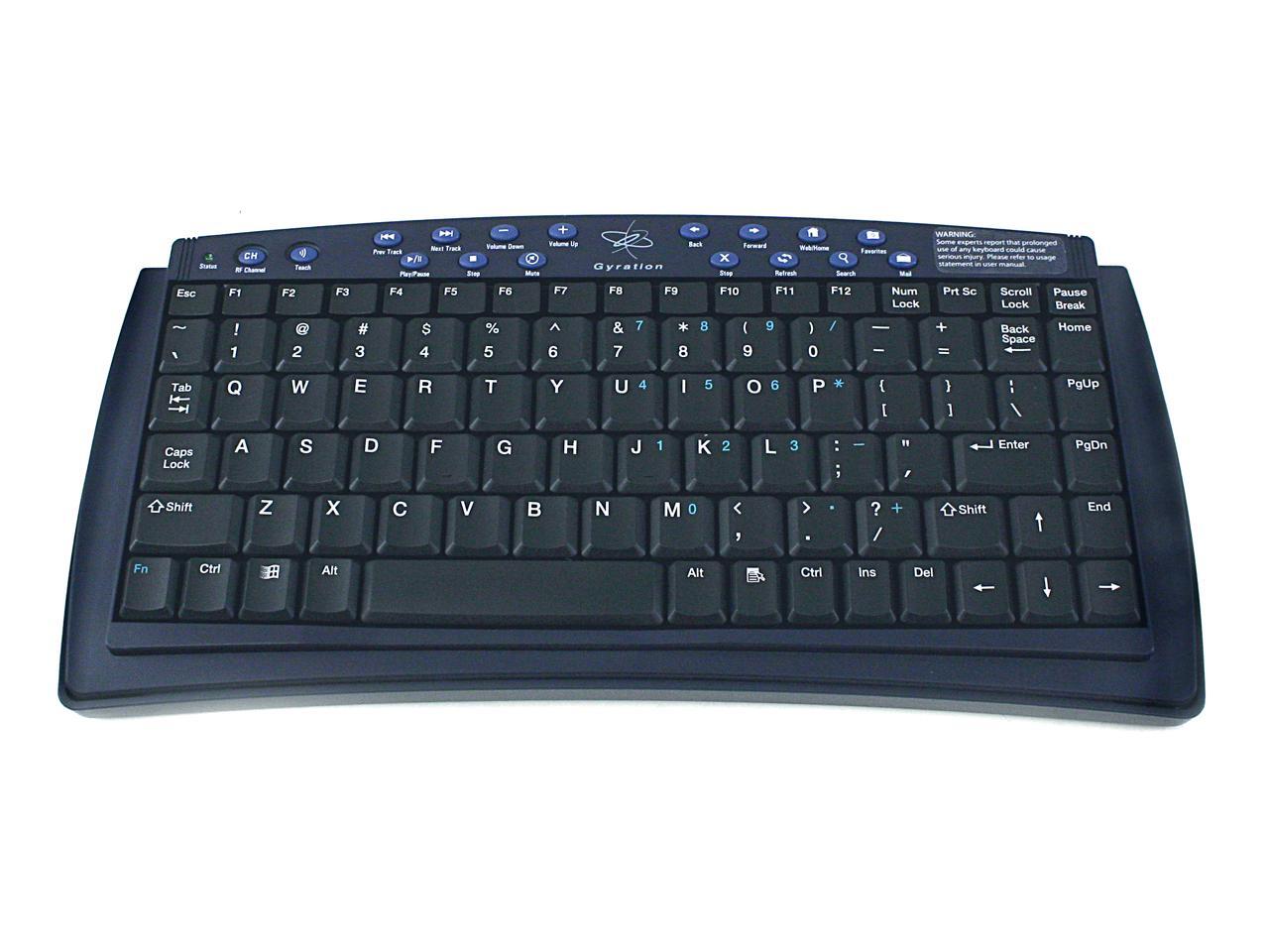 Gyration GP2100001 Black RF Wireless Media Center Remote & Keyboard