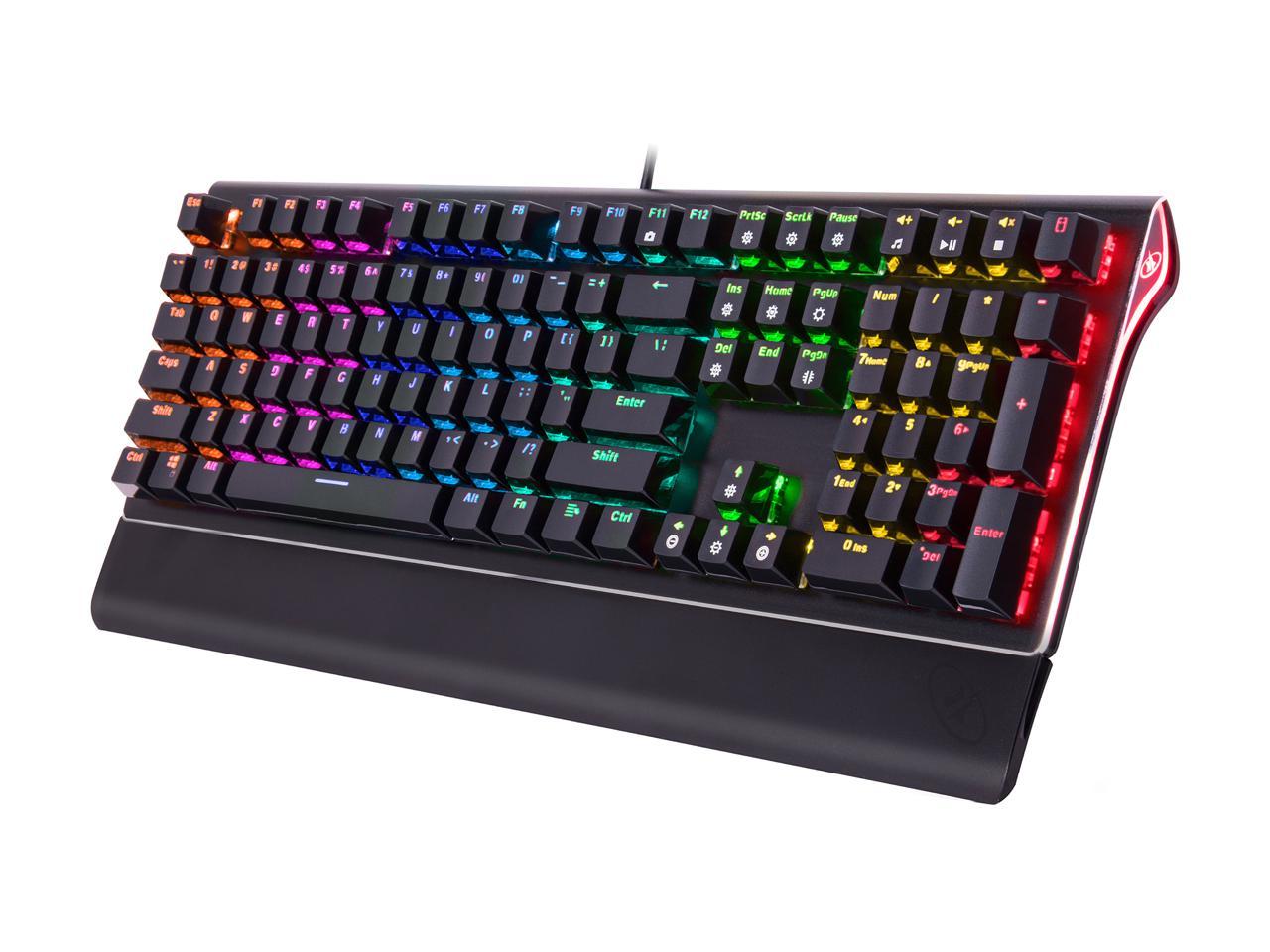 Blue Switches 22 RGB Backlit Modes NEON Rosewill Mechanical Gaming Keyboard 