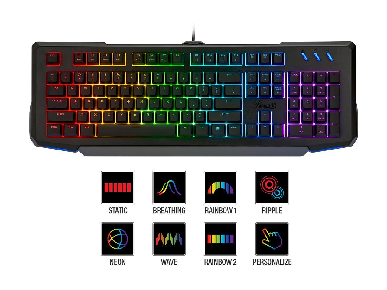 Rosewill NEON K42 RGB Membrane Mechanical Gaming Keyboard - Newegg.com