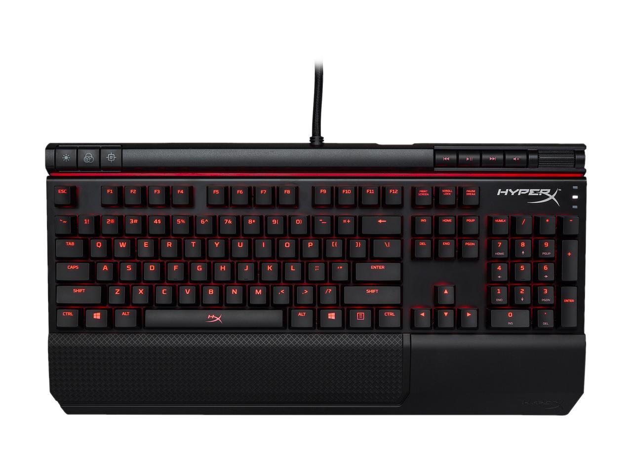 HyperX Alloy Elite Mechanical Gaming Keyboard - Cherry MX Red, Red LED ...