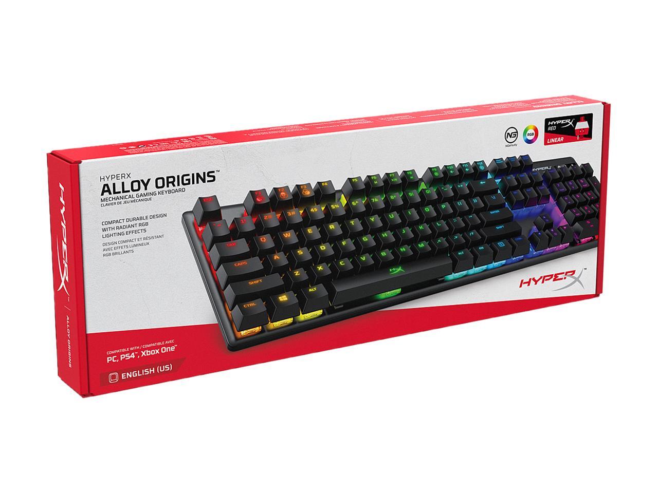 HyperX Alloy Origins Mechanical Gaming Keyboard, HyperX Red, US English