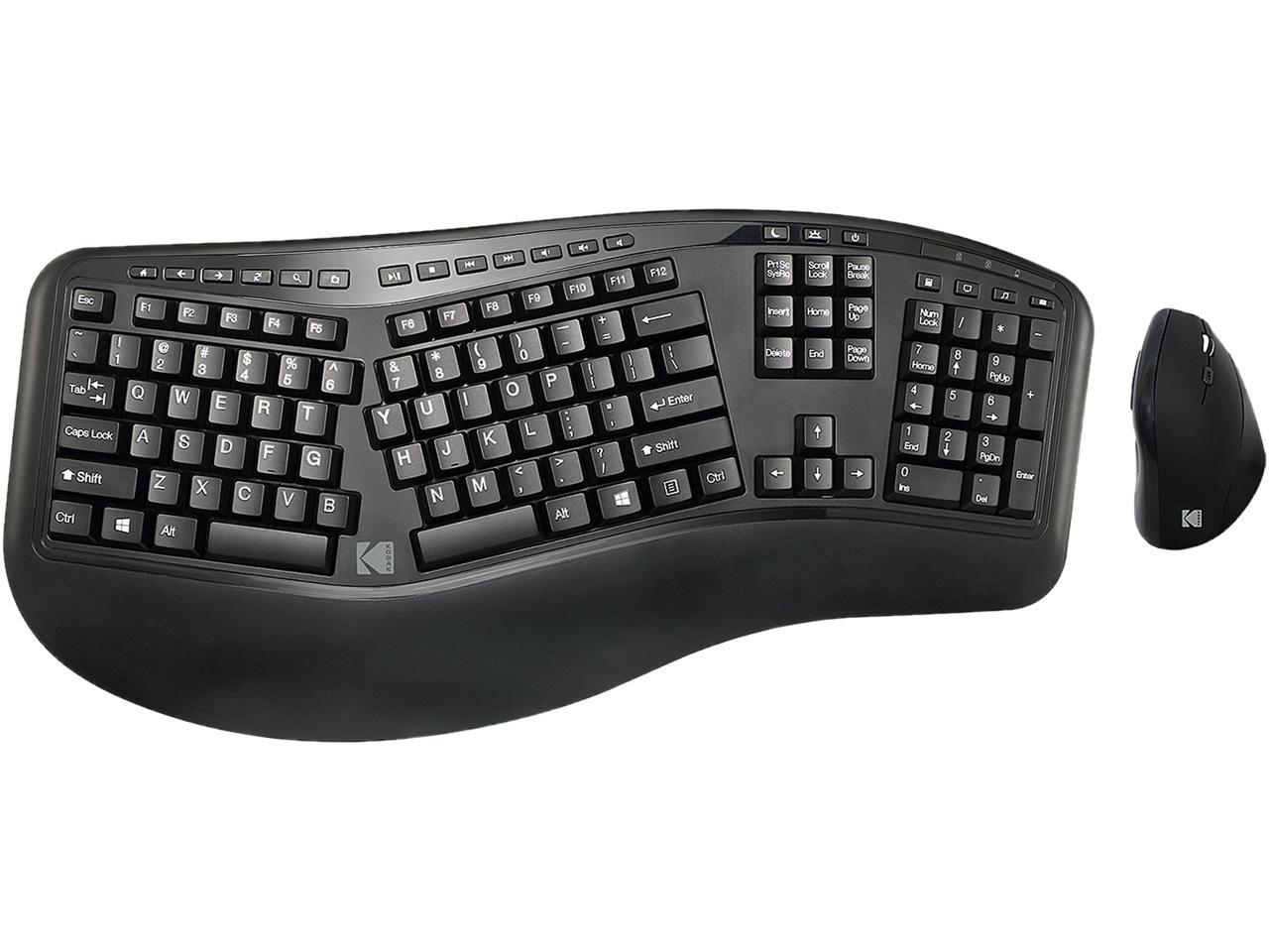 Kodak TRUFORM 1500 Wireless Ergonomic Keyboard and Mouse - Newegg.com