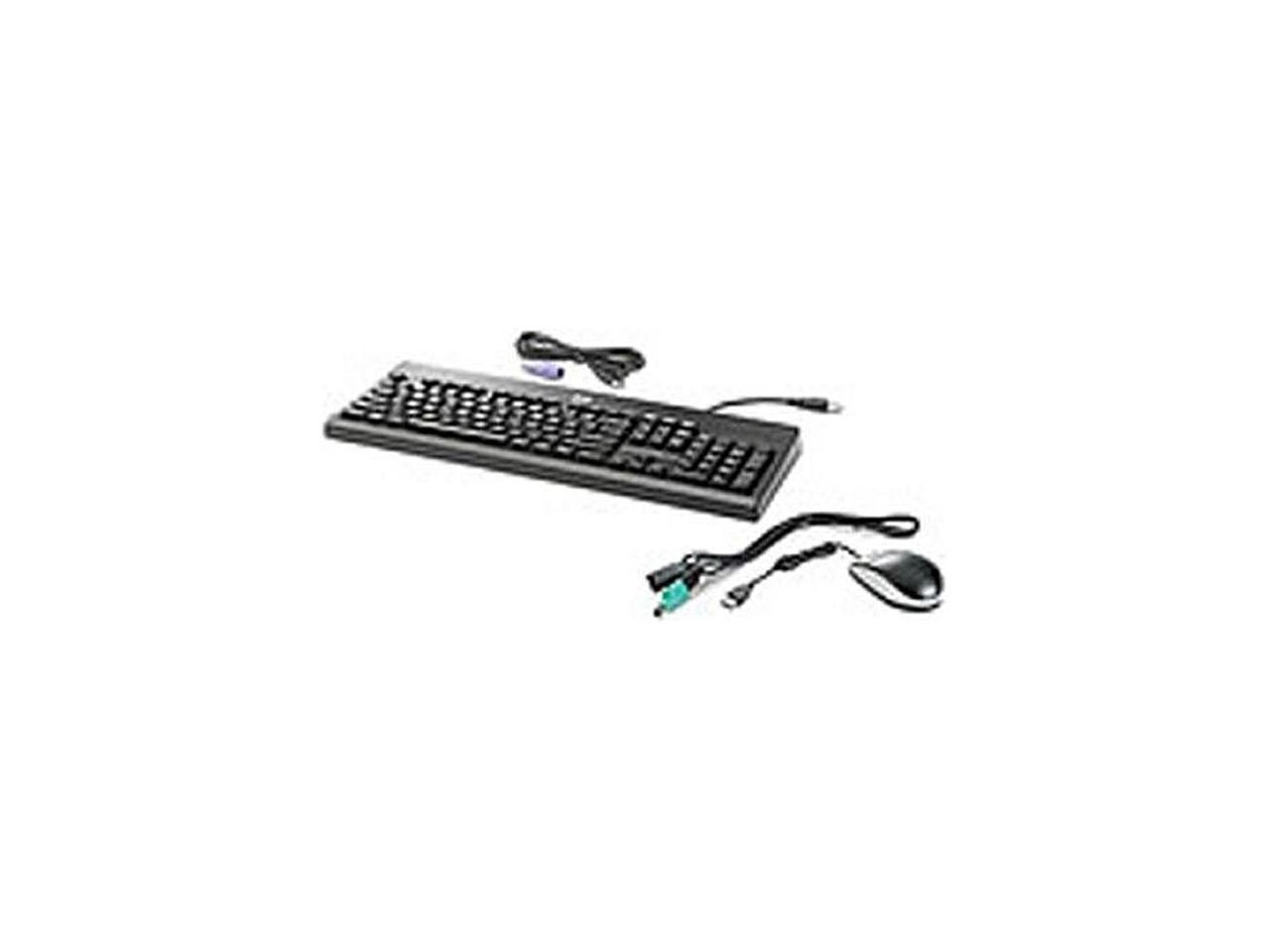 HP USB PS 2 Washable Keyboard and Mouse BU207AAABA Black Wired