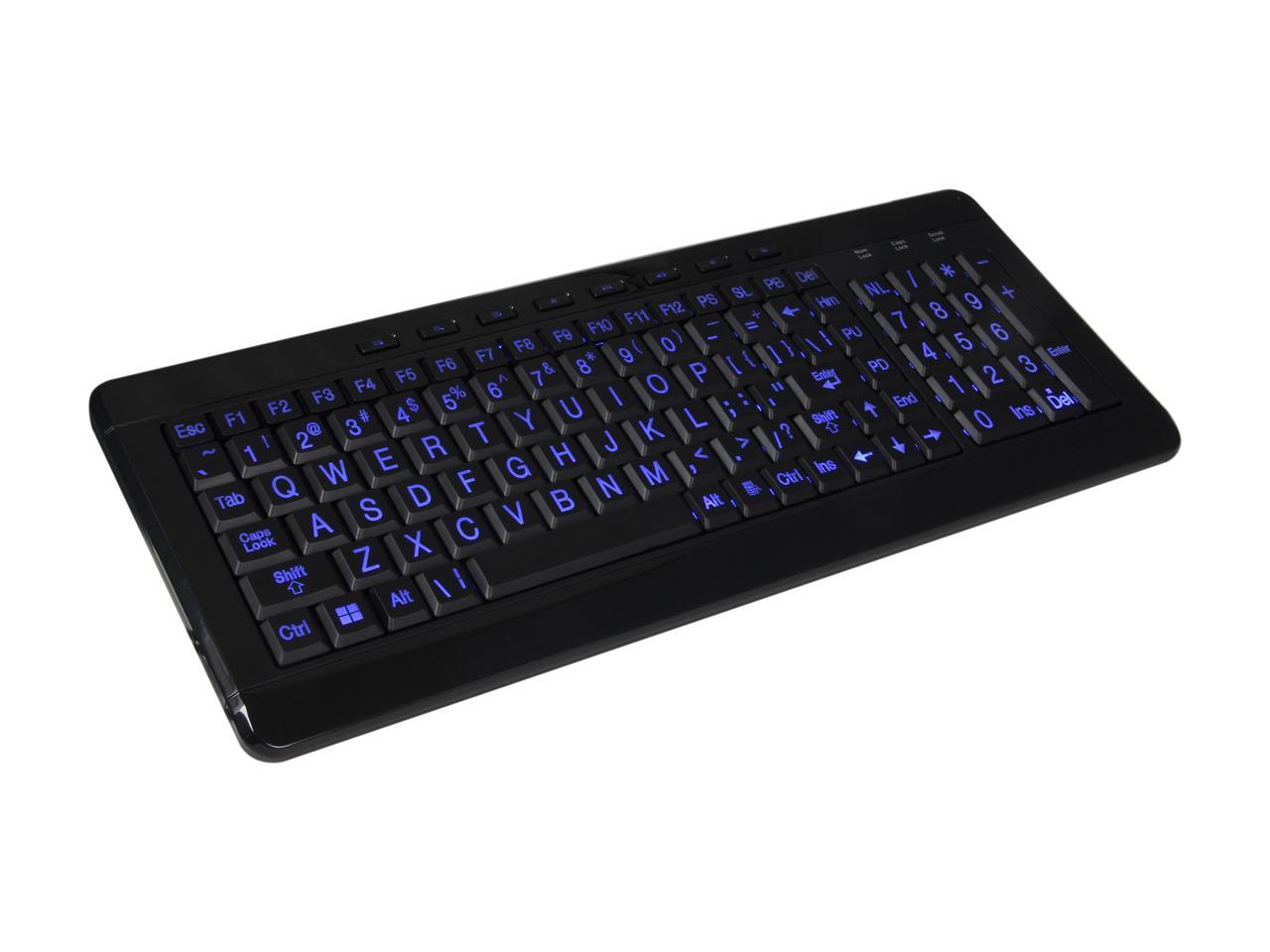 AVS Gear W9870 Wired Large Print LED Keyboard - Newegg.com