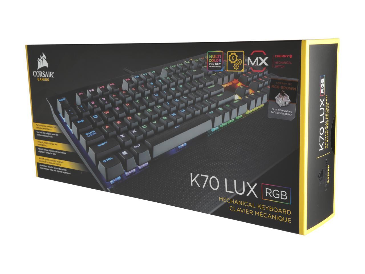 Corsair Gaming K70 LUX RGB Mechanical Gaming Keyboard Cherry MX Brown ...