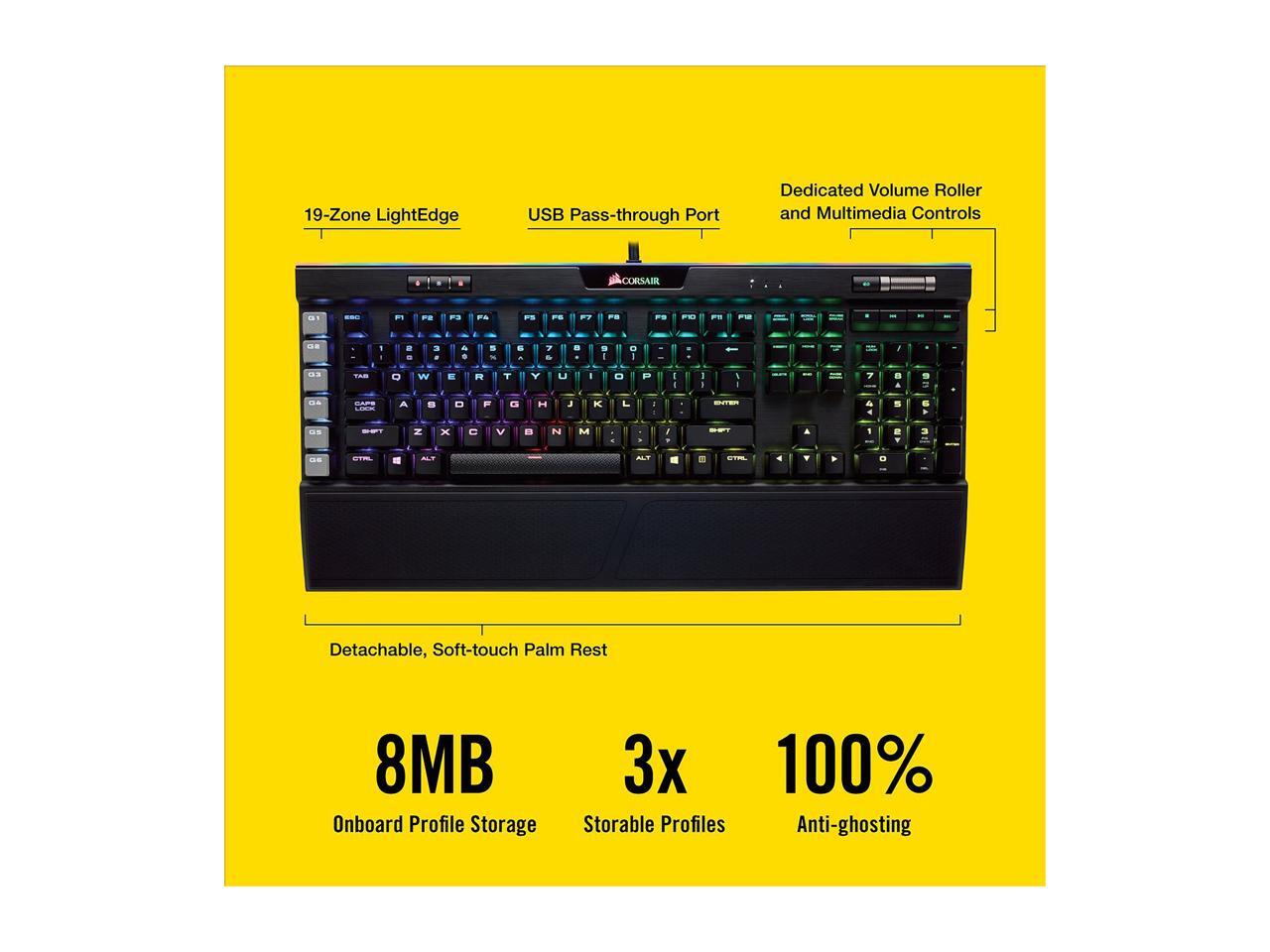 Corsair K95 Rgb Platinum Mechanical Gaming Keyboard Cherry Mx Speed Backlit Rgb Led Black Newegg Com