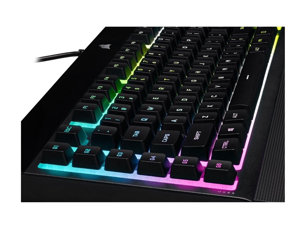 Corsair K55 RGB PRO XT Dynamic PerKey RGB Backlighting Six Macro