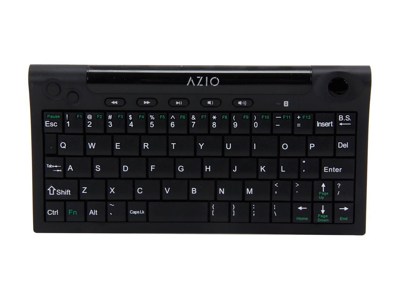 AZIO Wireless HTPC Keyboard KB115 Black 2.4 GHz Wireless (RF) Compact Wireless Home Theater PC