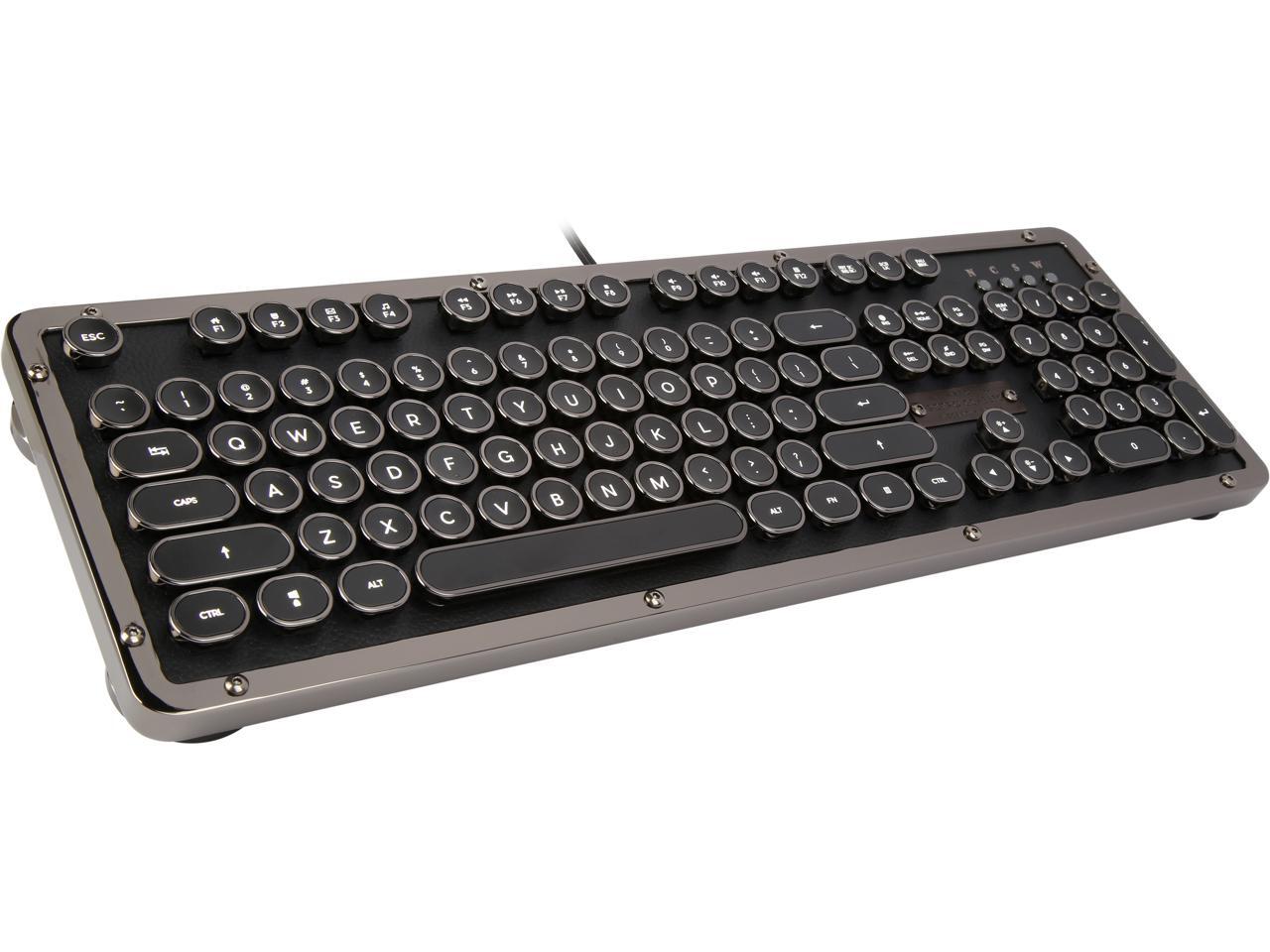 Retro Classic Mechanical Keyboard, Black Leather with Black ZA Trim