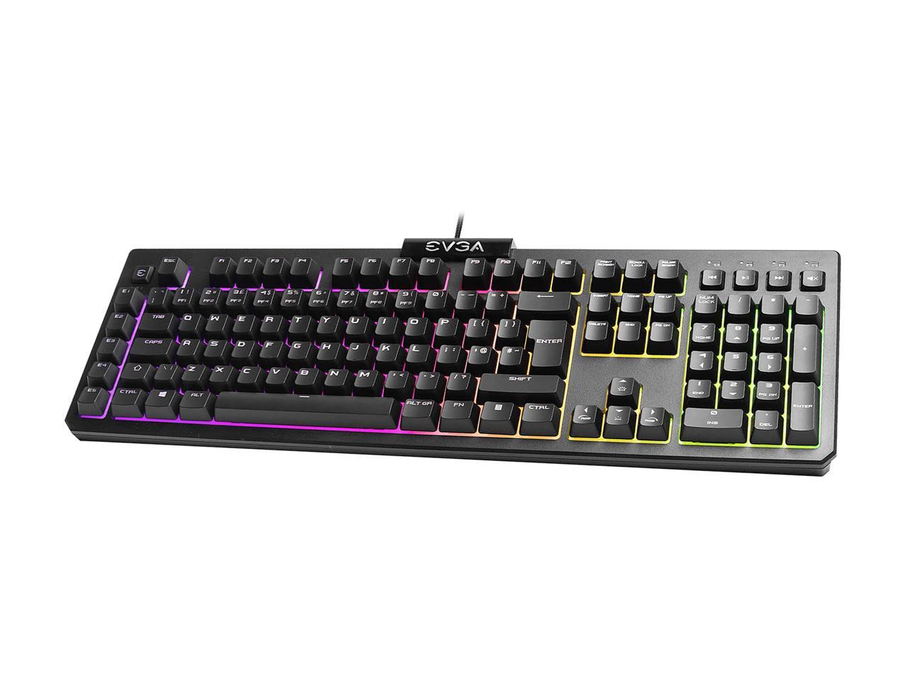 EVGA Z12 RGB Gaming Keyboard, RGB Backlit LED, 5 Programmable Macro ...